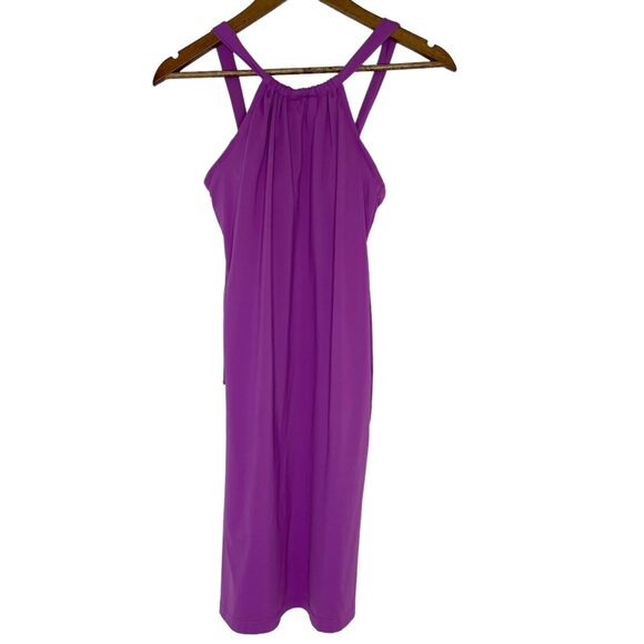 Athleta Purple Nylon Spandex Sleeveless Halter Maxi Dress Size XXS Women’s - Picture 1 of 8